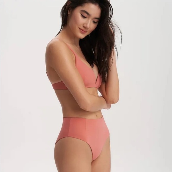 NOIZE Elsie High Rise Swim Bottoms- Dusty Rose - Picture 3 of 10